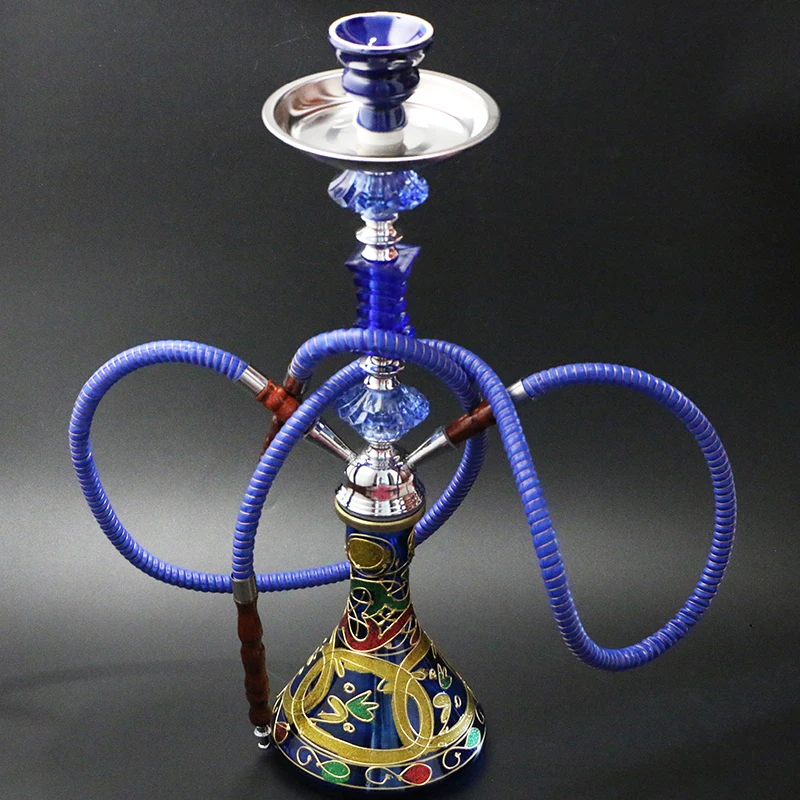 Revive 4 Color Options Narguile Hookah Complete Set Chicha 2 Hoses Glass Nargile Ceramic Bowl 51cm Shisha Smoking Water Pipe