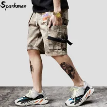 Лето мужские короткие Харадзюку хип хоп Карго короткие камуфляжные уличные камуфляжные спортивные короткие джоггеры мульти карманы хлопок Повседневный