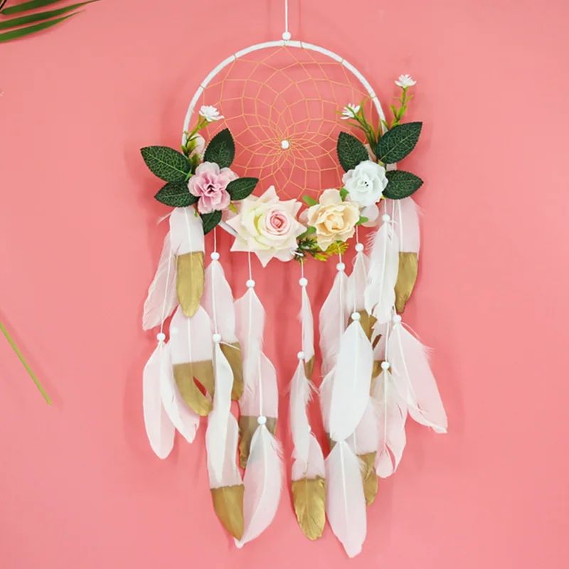 

Tassel Catching Monternet Red Dream Catcher Creative Feathers Home Pendant Decoration Wedding For Decor