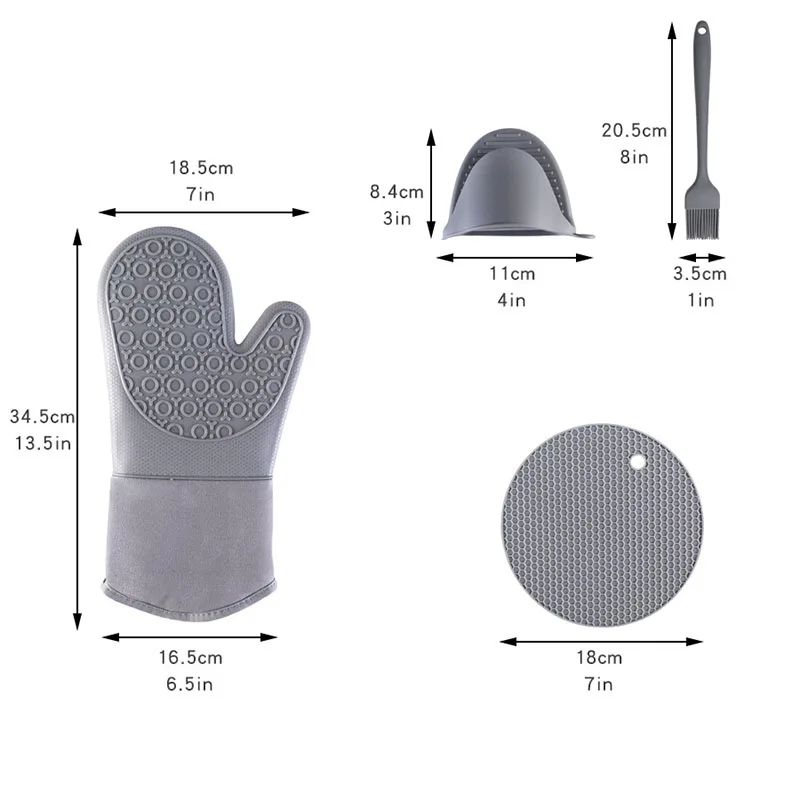 Microwave Oven Heat Insulation Gloves High Temperature Oven Gloves 500 800 Degrees Fireproof Bbarbecue Heat Insulation