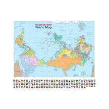 90X90 см перевернутая карта мира с флагом Складная Водонепроницаемая Нетканая карта мира для культуры и образования