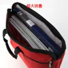 durable book A4 document bag file folder holder bag with handle zip closure short business travel man handbag red black ► Photo 3/6