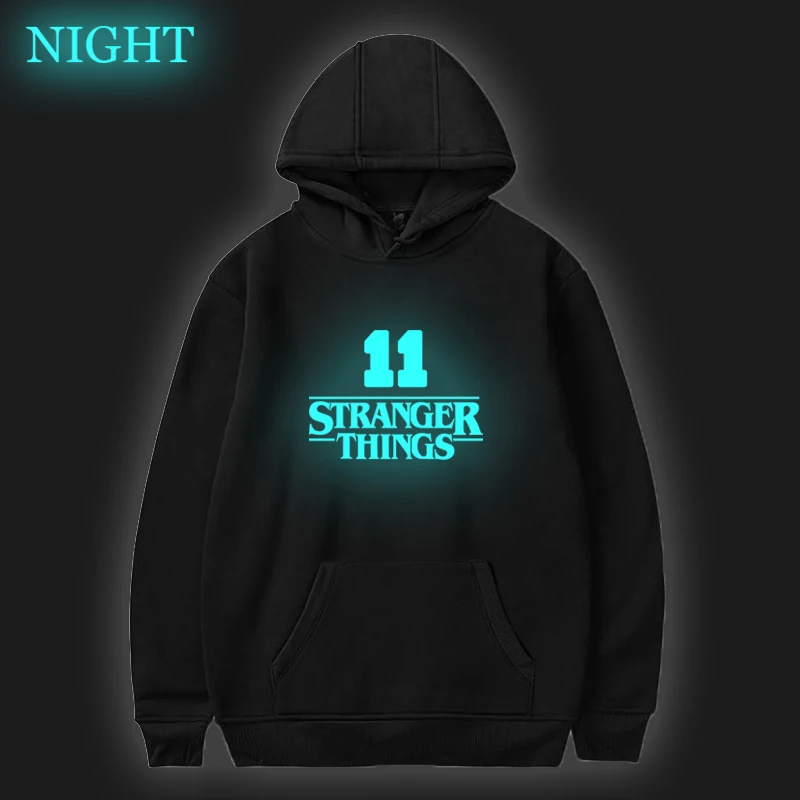 Luminous Black 2 Толстовки с капюшоном в стиле хип-хоп «странные вещи» для детей и взрослых, светящиеся свитшоты Sudadera Hombre, одежда Moletom Harajuku, Женская толстовка с капюшоном для подростков - Цвет: Luminous Black 2