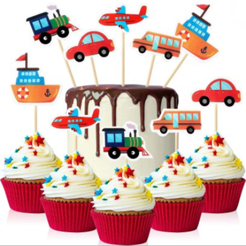 Decoración de pasteles de dibujos animados para niños, 10 piezas, para  transporte en coche, fruta, Cupcake, selecciones de comida, fiesta de  cumpleaños, recuerdos de boda|Suministros de decoración de pasteles| -  AliExpress