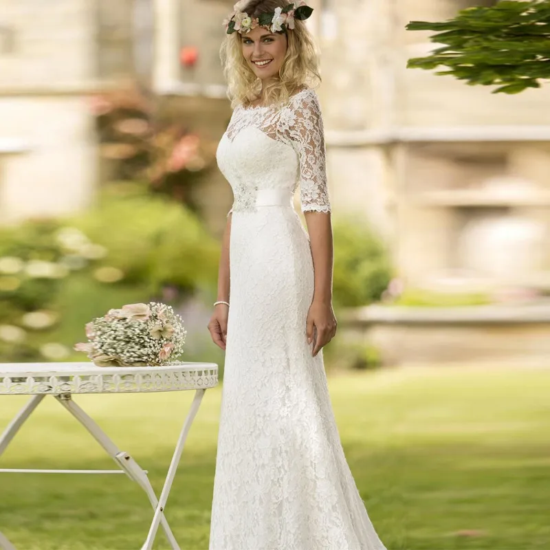 Vestido De Novia Casamento robe de mariee Renda кружевное винтажное свадебное платье русалки с короткими рукавами платья для матери невесты