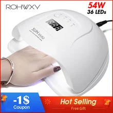 ROHWXY SUN 5X Plus lampe à LED UV pour sèche ongles 54 W/48 W/36 W lampe à glace pour manucure Gel lampe à ongles lampe de séchage pour Gel vernis(China)