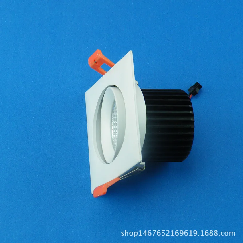 LED Ceiling Light Cob Die-Cast Aluminum Downlight Square Ceiling Spotlight Outer Ring Globoidal White And Black High-End Export