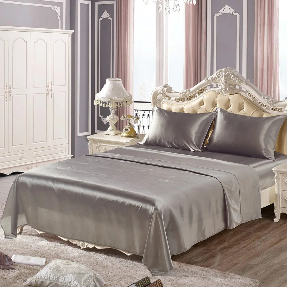 

New Imitated Silk Fabric Bedding Set Home Textile King Size bed set bed clothes duvet cover flat sheet pillowcases