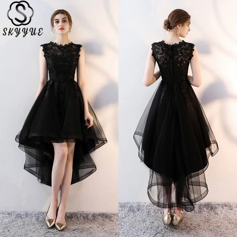 

Skyyue Prom Dress Sleeveless Appliques Tulle Prom Dresses 2019 Solid Tank Lace Custom Color Scoop Neck Vestidos De Gala LX094