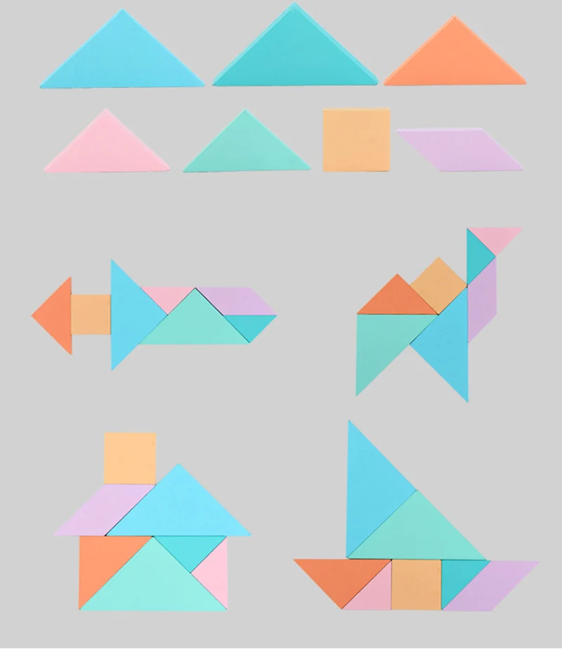 3D деревянные пазлы, пазлы, настольные игрушки, Tangram, головоломка, пазлы для детей, игры для раннего развития, игрушки для малышей, детские деревянные подарки