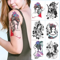 6 Designs Waterproof Temporary Tattoo Stickers Half Arm Large Skull Old School Tattoo Stickers Flash Fake Tattoos for Men Women