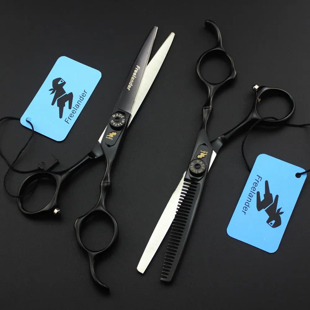 

High Quality Hairdressing 6 Inch 440C Stainless Steel Professional Salon Barber Shear Cutting Thinning Scissor Hair Scissors Set