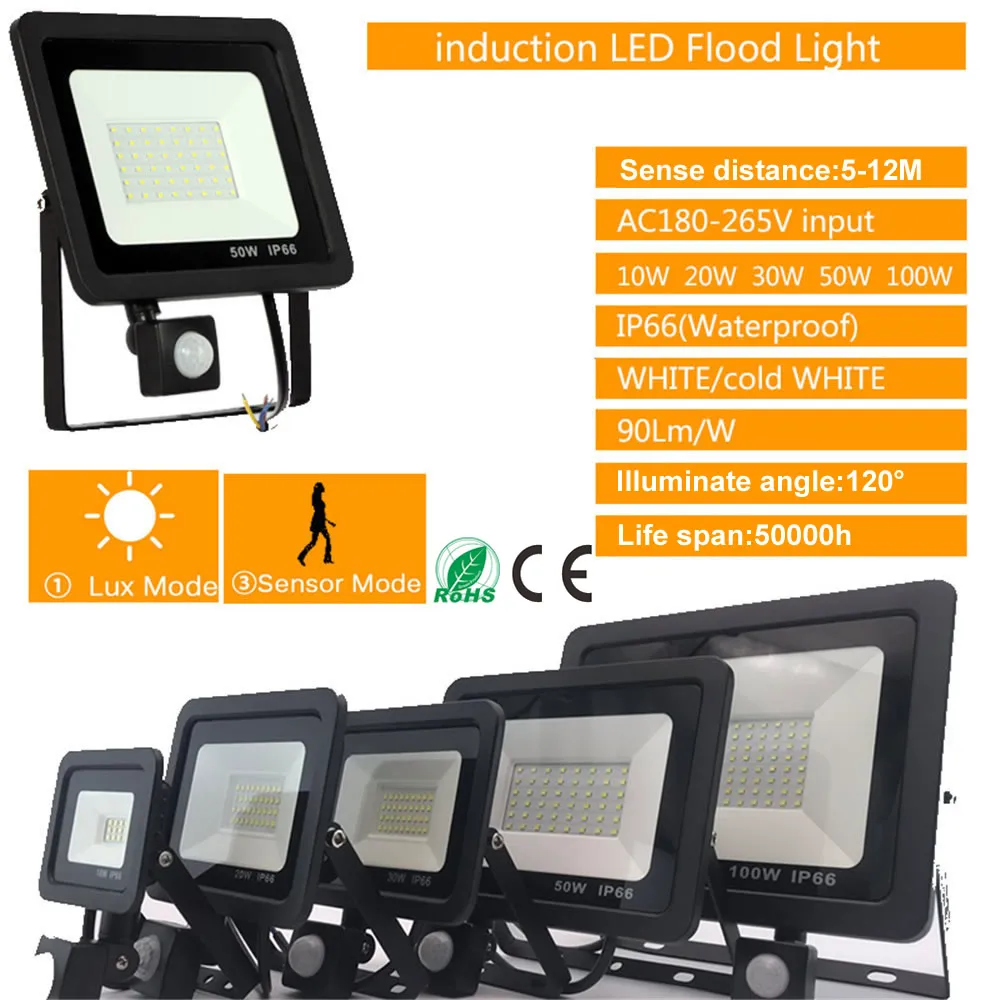 100w Eh LED con trípode reflector colocado pared de lámpara emisor ip66 2x10w