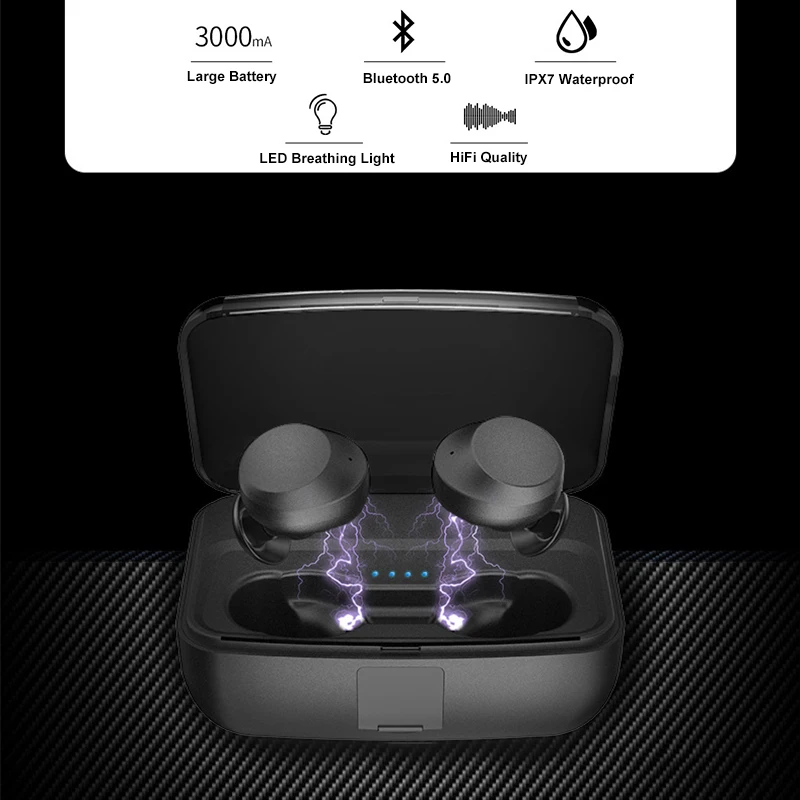 LEORY Wireless bluetooth Earphone IPX7 Waterproof Earbuds TWS Smart Touch Binaural HD Call Headsets with 3000mAh Charging Box LEORY Wireless bluetooth Earphone IPX7 Waterproof Earbuds TWS Smart Touch Binaural HD Call Headsets with 3000mAh Charging Box