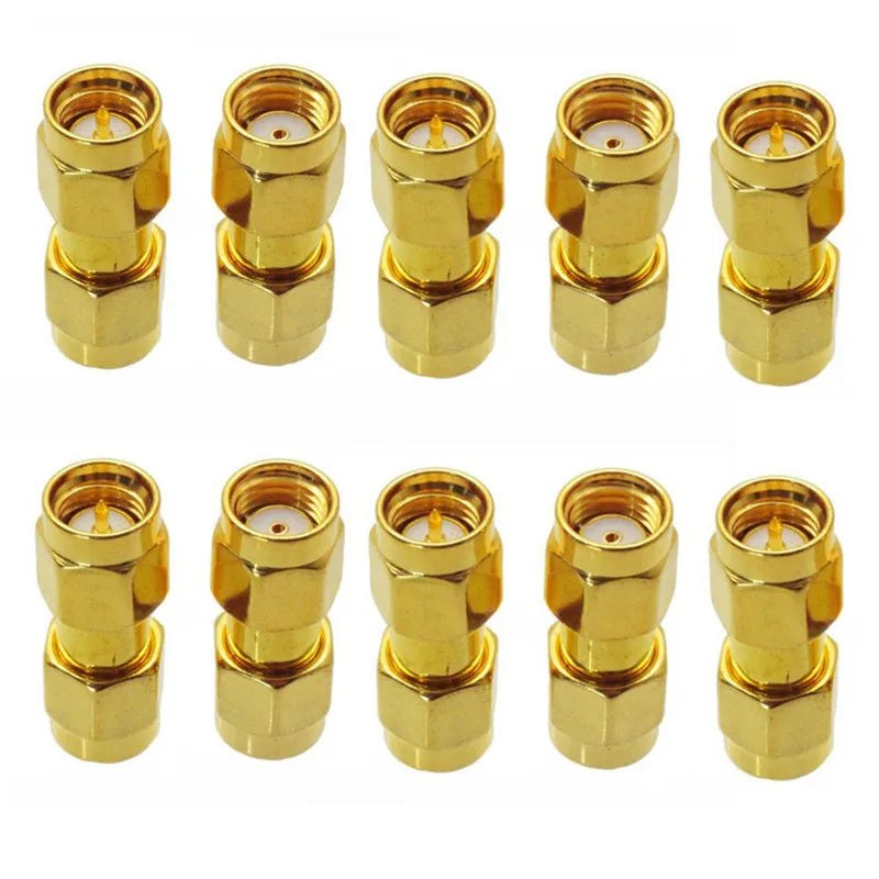 

10PCS SMA Male to RP-SMA Male Adaptor RF Connector Straight for FPV Antenna RC Airplane Parts Accessories