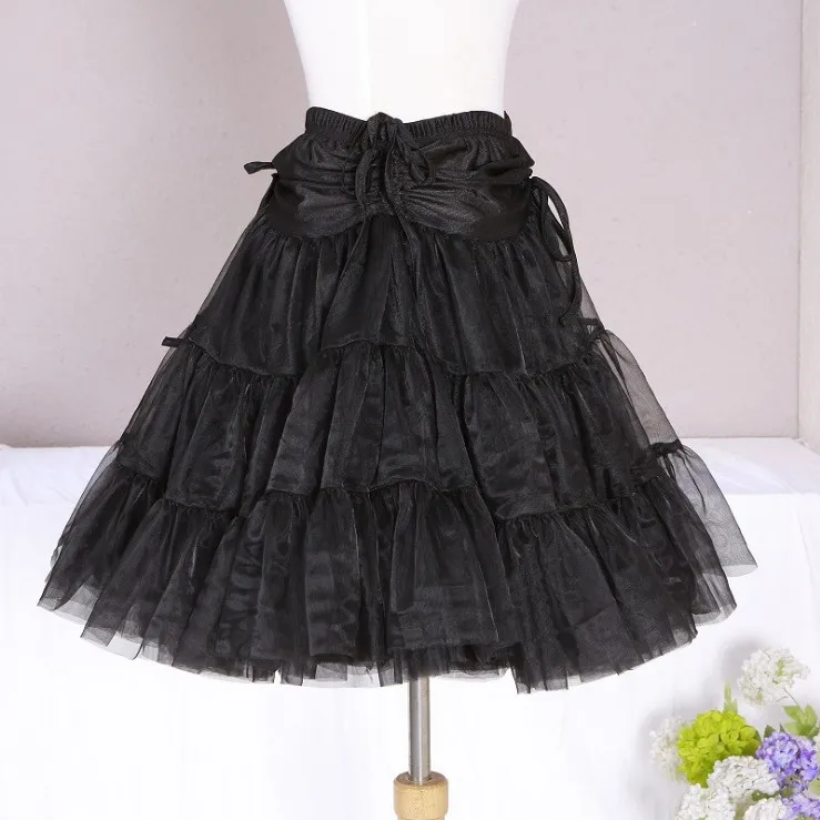 black Новинка, Кристальный песок для женщин, короткая юбка из органзы на Хэллоуин, винтажная Свадебная юбка для невесты, свадебные платья, Нижняя юбка-пачка - Цвет: black