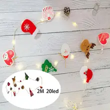 

2m Snowman Christmas Tree LED String Lights Pinecone Bell Garland Copper Wire String Christmas Home Decor New Year Ornaments
