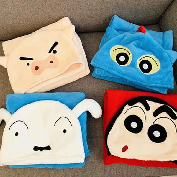 Игрушек! Милая плюшевая игрушка по мотивам мультфильма Crayon Shin-Chan белая собака свинья мягкое теплое одеяло с капюшоном плащ на день рождения Рождественский подарок 1 шт