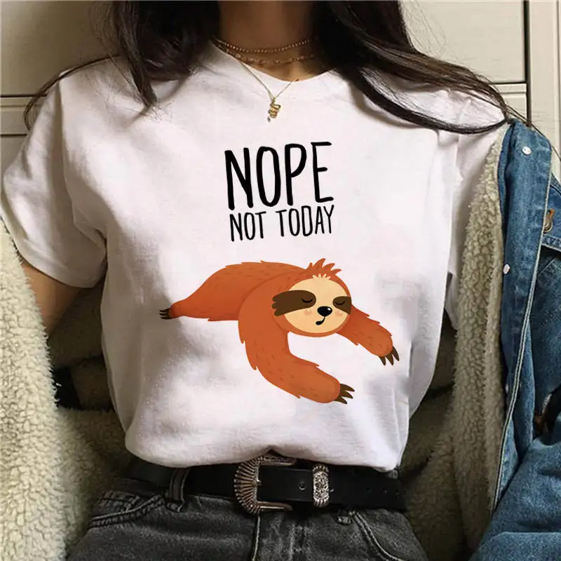 21 Новинка, футболка с надписью Nope Not Today satan, Harajuku, графическая футболка, Ullzang, милый кот, футболки - Цвет: 21