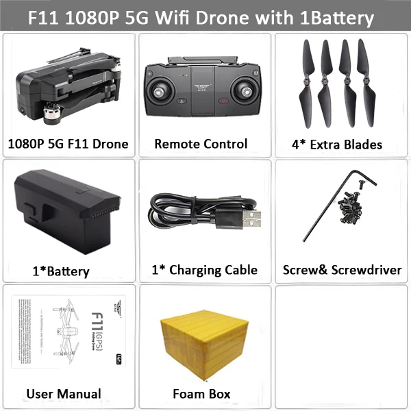 1080P 1B FB SJRC F11 PRO gps Радиоуправляемый Дрон с 1080P 2K HD камерой RC Квадрокоптер вертолет складной дроны 5G WiFi FPV управление жестами бесщеточный - Цвет: 1080P 1B FB