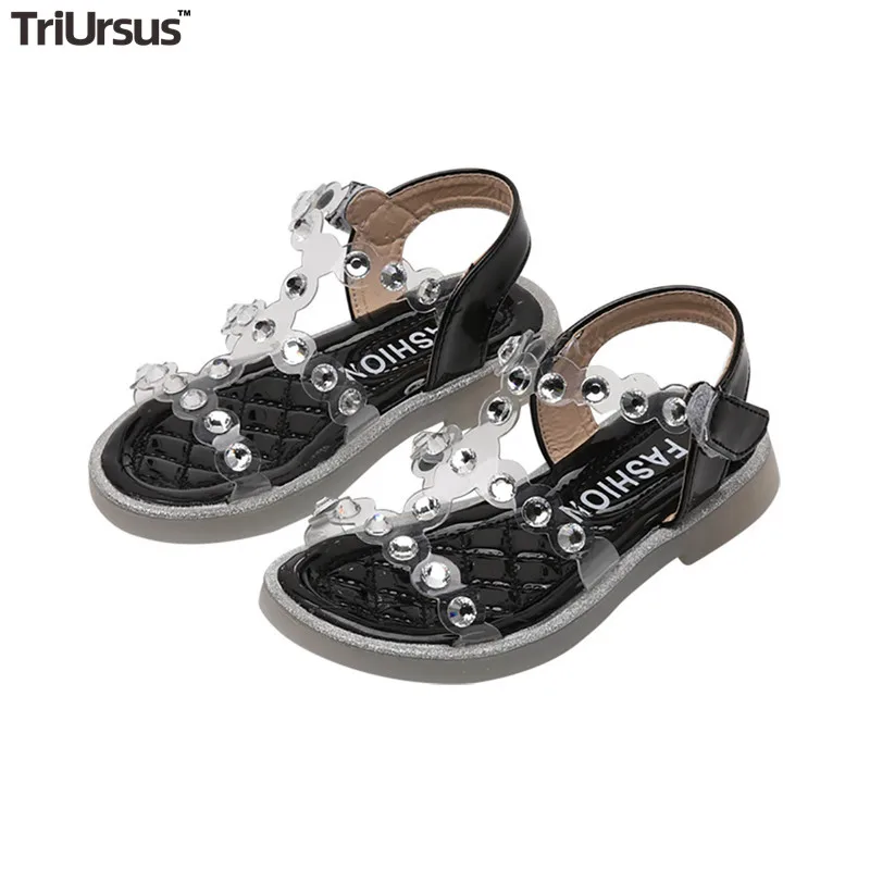 

2020 New Fashion Little Girl Summer Shoes Rivets Kids Girls Bling Sandals PU Leather Hook Loop Children Todder Girl Sandals