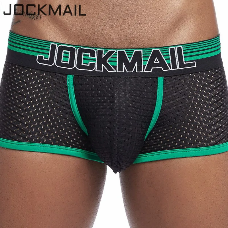 JOCKMAIL, новинка, сексуальное мужское нижнее белье, боксеры, дышащая сетка, боксеры, мужские трусы, мужские трусы, cueca, мужские трусы для пениса, мужские трусы, s