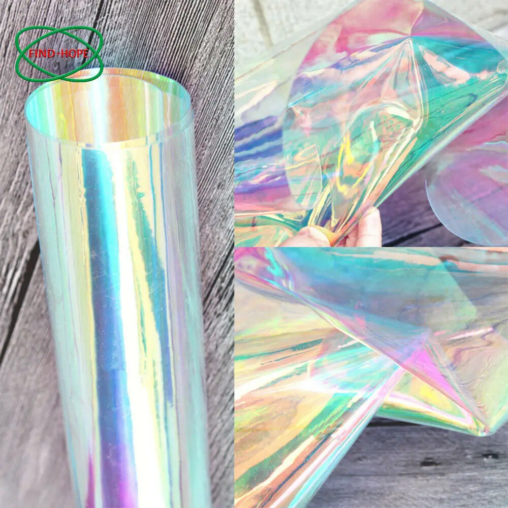 20*30/95cm Transparent PVC Fabric Iridescent Holographic Laser Rainbow  Shiny Vinyl DIY Bow Earring Making Craft Bag Sheet/Roll - AliExpress