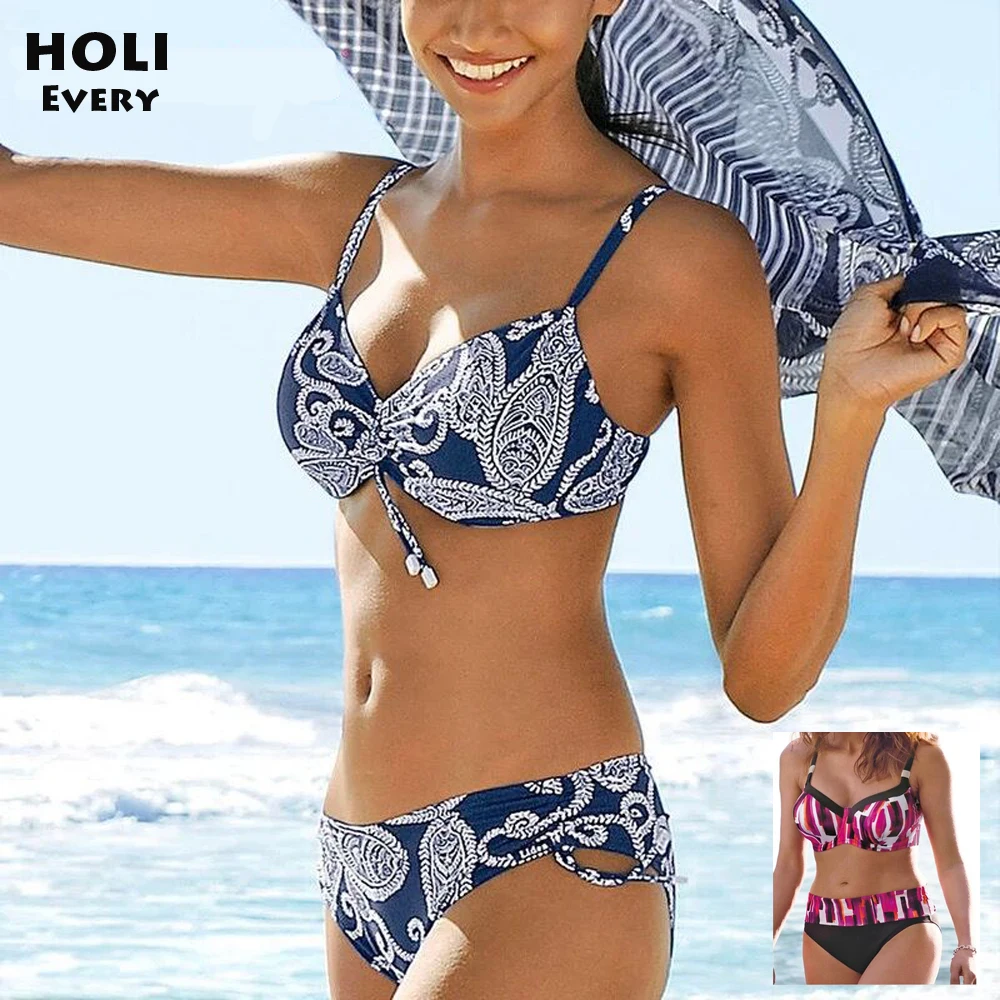 Bikini Set Push Up Bra Female Plus Size Biquine Women Swimsuit Sexy