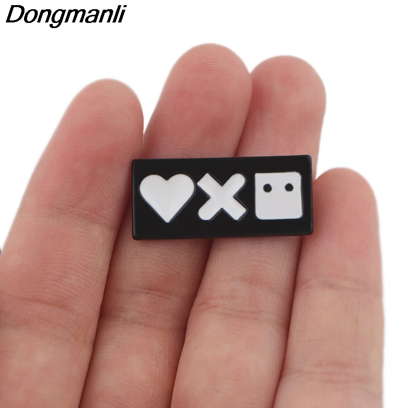 P3932 Dongmanli Love and Robots металлическая Глянцевая булавка и броши для нагрудных значки на рюкзак, сумки, значки, забавные подарки