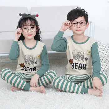 

Boys Clothes Baby Kids Pajamas Sets Cotton Sleepwear Suit Girls Pajamas Long Sleeve Pijamas Tops+Pants 2pcs Cartoon Kids Clothes
