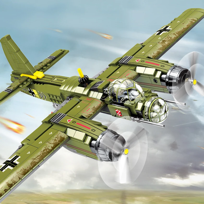 559Pcs Legoings Bombing Plane Army Military War Helicopter Building Block Model Bricks Sets Kits Educational Toys For Children (4)