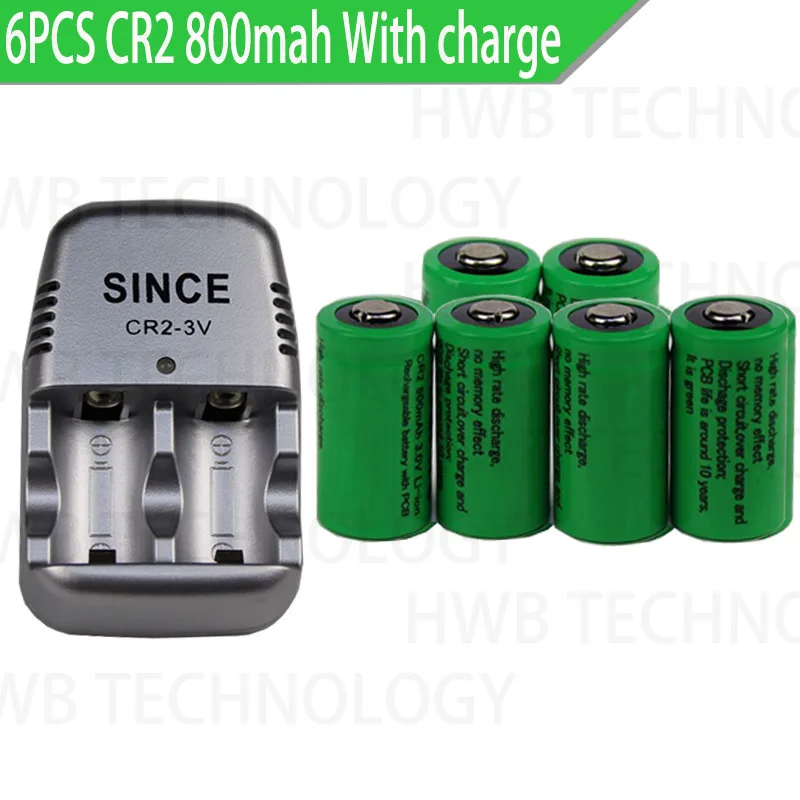 

6pcs 15270 CR2 800mah rechargeable battery +3V CR2 charger, digital camera, made a special battery