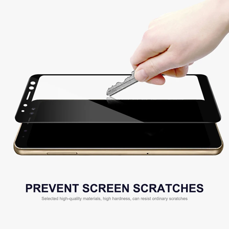 Полное покрытие из закаленного стекла для samsung Galaxy A6 A8 J4 J6 Plus защитное стекло на A7 A9 J2 J7 J8 Защитная пленка для экрана