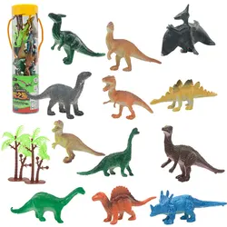 14 PCS Simulation Solid Small Dinosaurs Figures Model Nature and Luminous colors Kids Educational & Learning Toys