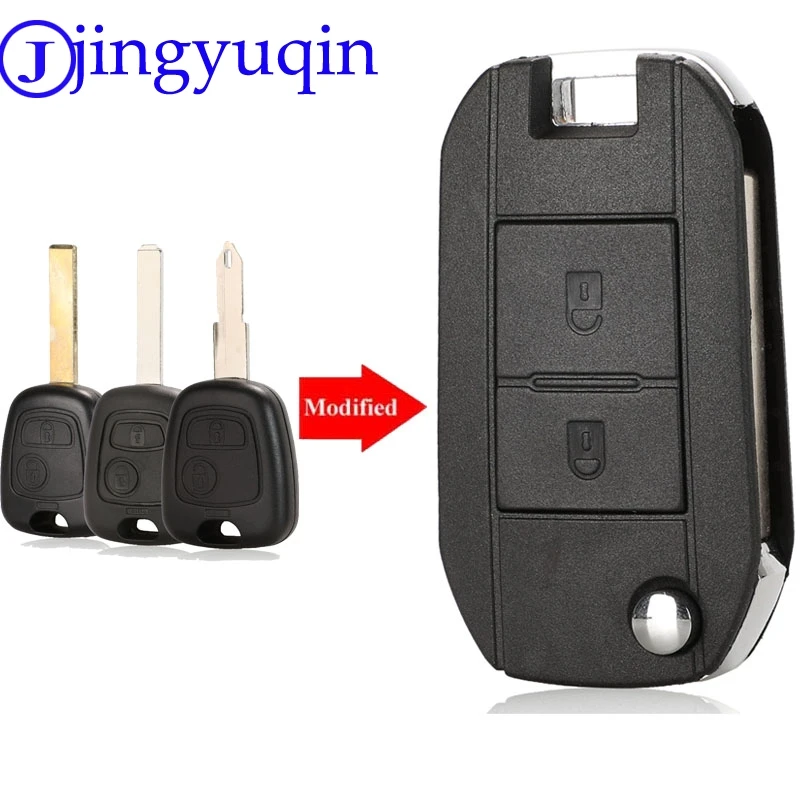 Jingyuqin Auto Chiave A Distanza Di Fob Borsette Copertura Della Cassa 2 Bottoni Per Peugeot 106 206 306 406 Per Citroen C2 C3 Xsara Picasso