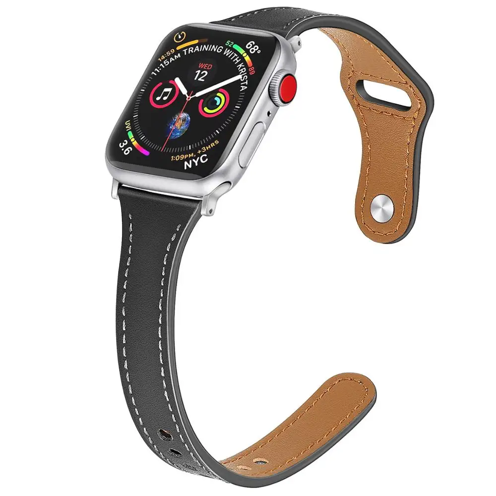 Кожаный ремешок для apple watch 5 iWatch 44 мм 40 мм 38 мм 42 мм apple watch 3 2 1 разные цвета и различные материалы - Цвет ремешка: M1