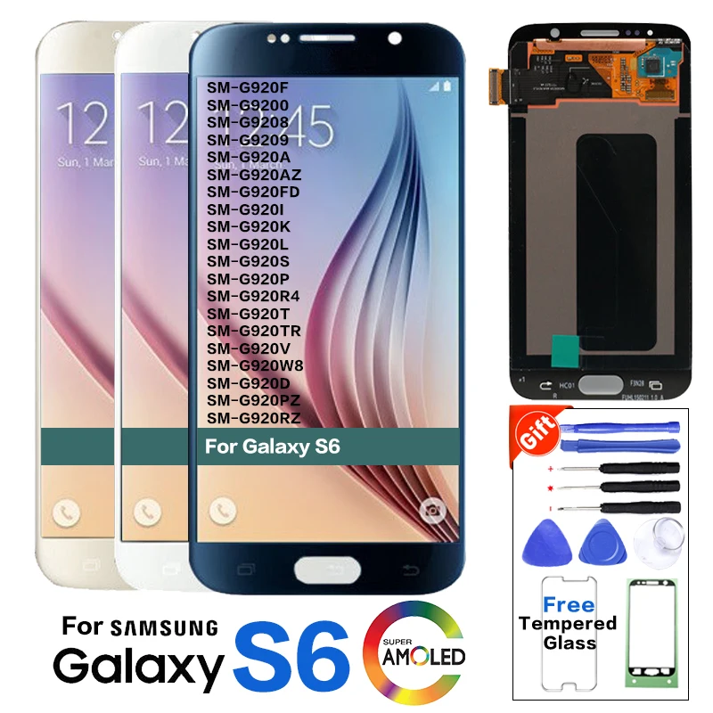 

5.1'' Super AMOLED Replacement For Samsung Galaxy S6 G920 G920i G920F G920W8 LCD Display With Touch Screen Digitizer