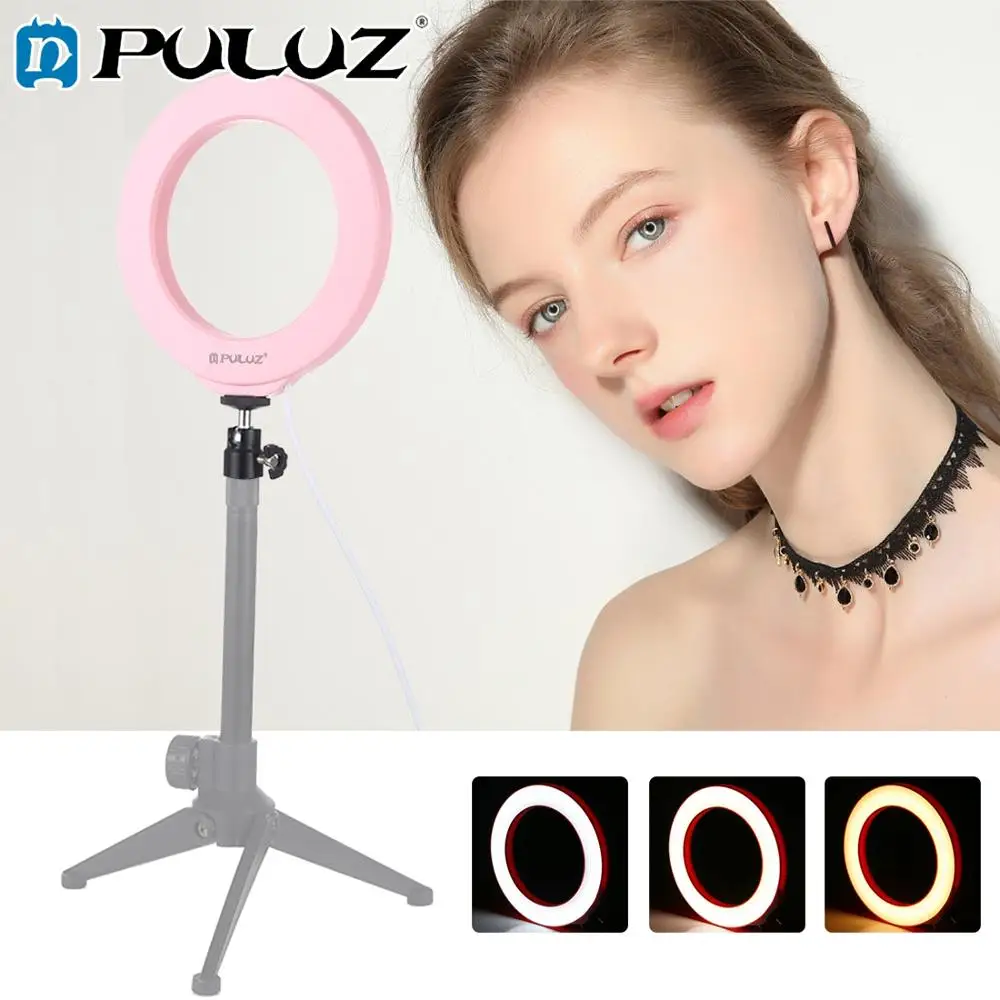 10.2 inch USB 3 Modes Dimmable LED Ring Vlogging Video Light Kits with 1.65m Adjustable Tripod Stand and Phone Clamp for Live Stream PULUZ Ring Light Kit Makeup YouTube Video