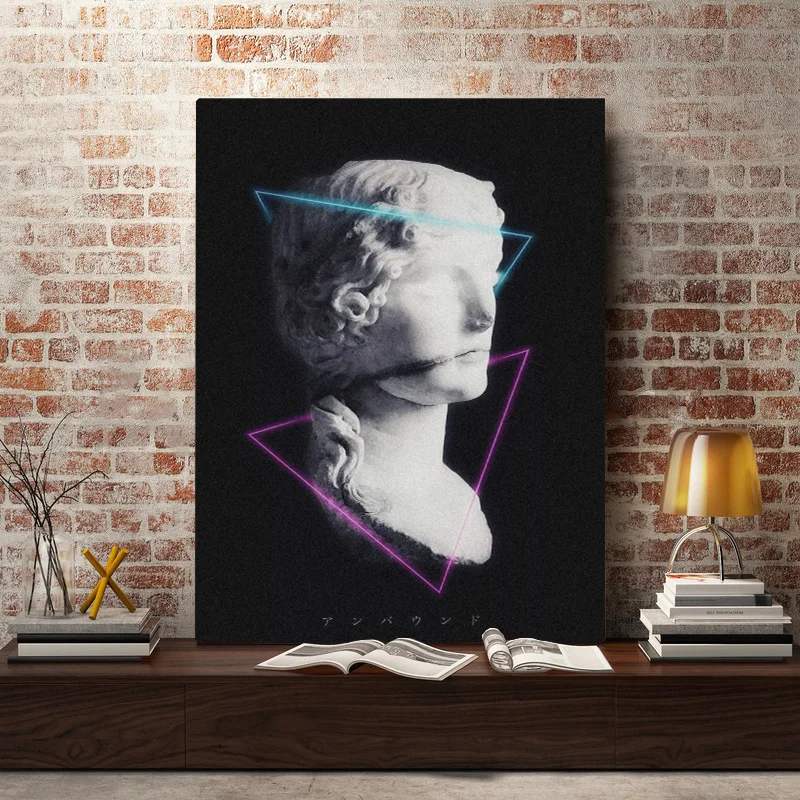 Retrowave 80s vaporwave настенная живопись, холст для гостиной, спальни, кабинета, комнаты в общежитии, художественные украшения, принты