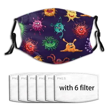 

Air Pollution Colorful Monsters Reusable Breathable Fashiopn Printed Face Mouth Mask Anti-Dust Washable Adults Masks Masque