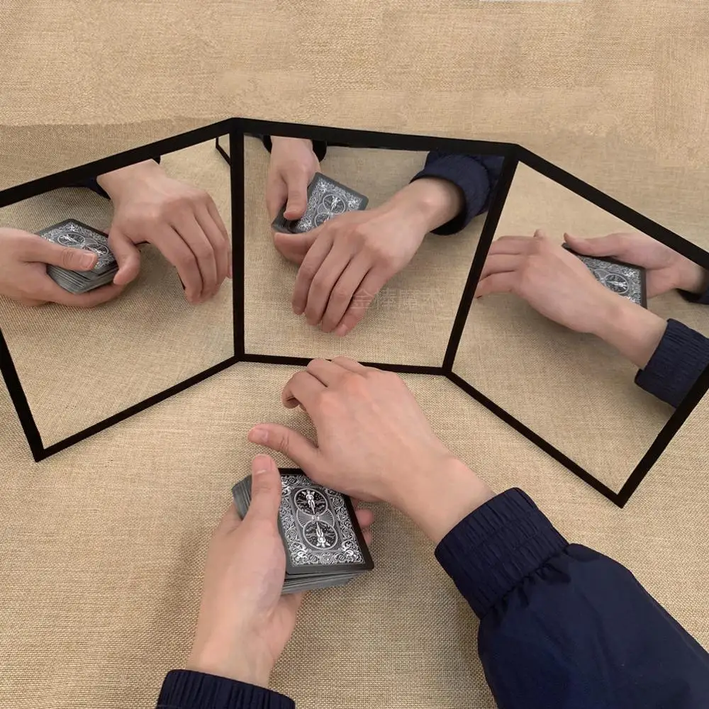 

3-Way Mirror Practicing Mirror For Card Magic Gimmick Illusions Magic Tricks Accessories Stage Professional Magic Baby Toys