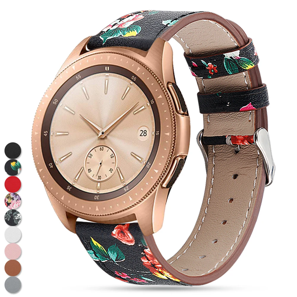 Heang ремешок для часов из натуральной кожи для samsung Galaxy Watch(42 мм)/Galaxy Active 40 мм/gear Sport