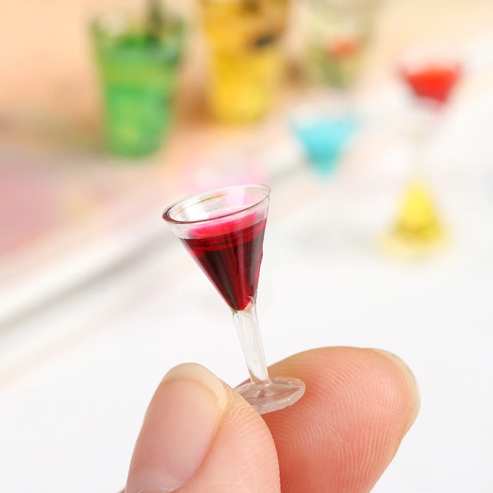 Miniature Fruit Tea Cocktail Resin Play Set - Dollhouse Decoration Accessories