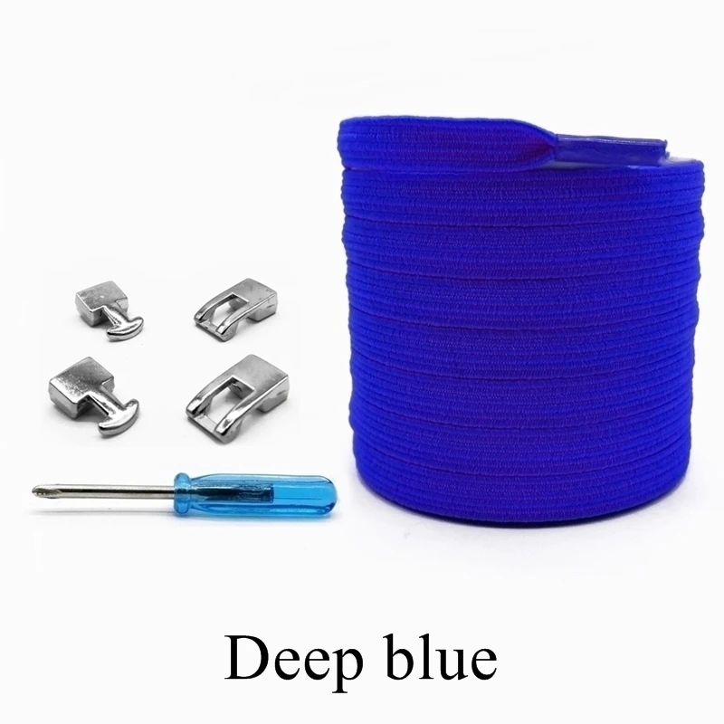 Deep blue SOBU Новые быстрые шнурки без галстука эластичные поперечные пряжки шнурки для обуви - Цвет: Deep blue