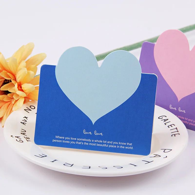 10 шт красочные 3D сердечные открытки Валентина с днем рождения Рождество Вечеринка свадебные приглашения буквы поздравительные открытки