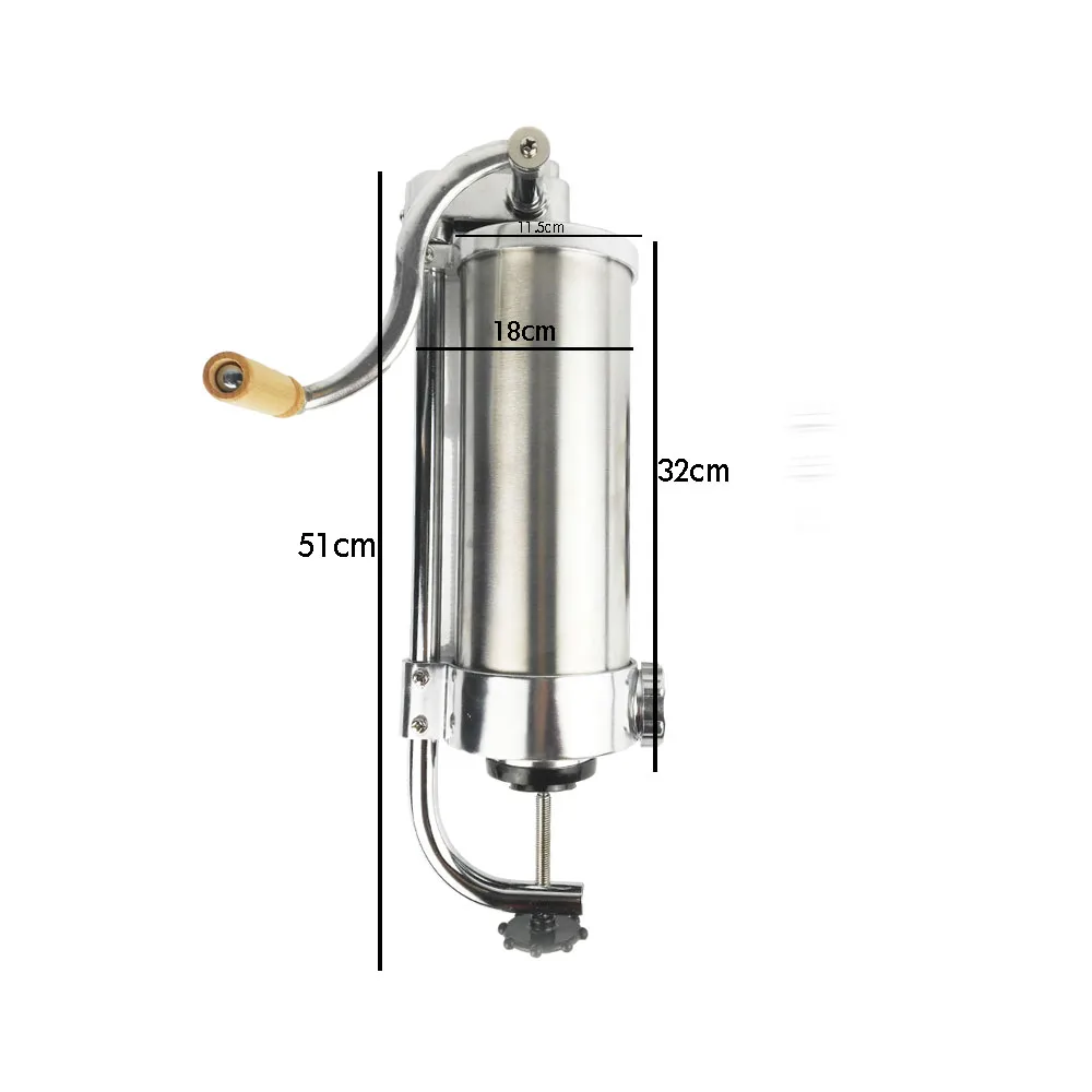 3L/6lbs Бытовая Вертикальная колбасные шприцы Нержавеющая сталь алюминиевые