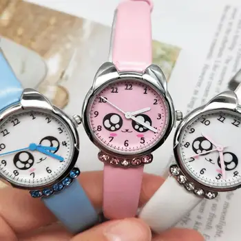 

New Cute Cartoon Children's Watches Eye Rhinestone Faux Leather Strap Quartz Watch Women's Clock reloj mujer relogio feminino