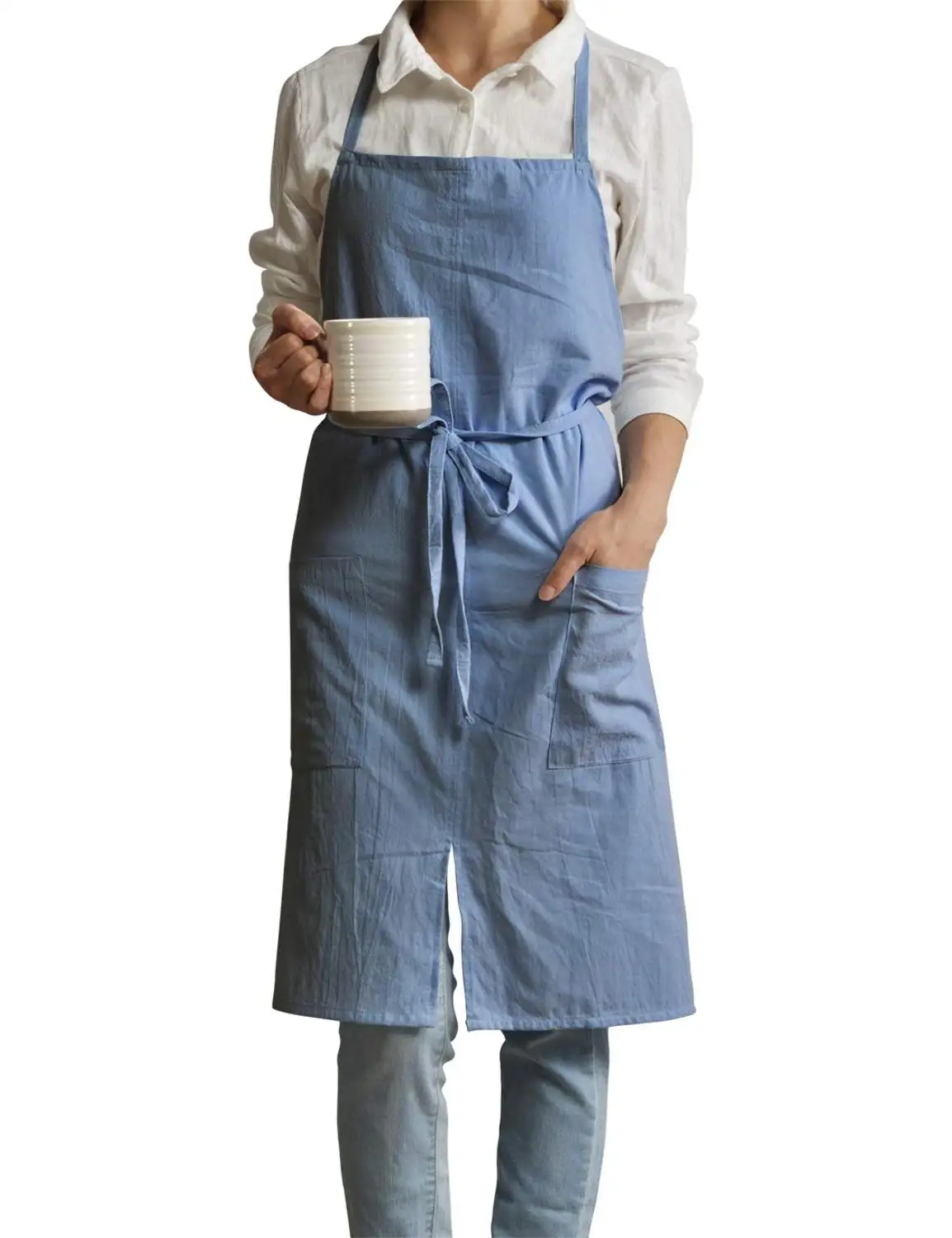 New Nordic wind Adult unisex cotton linen apron bib Coffee shops and flower shops work cleaning aprons for woman smock Wholesale