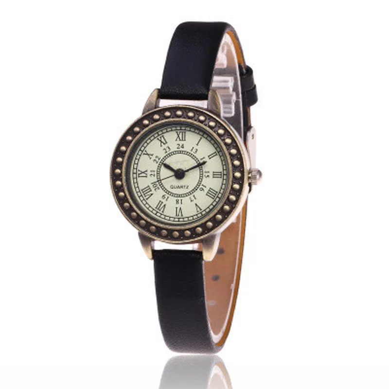 Женские дизайнерские винтажные кожаные женские часы-браслет коричневые ретро римские Кварцевые женские часы модные маленькие женские наручные часы