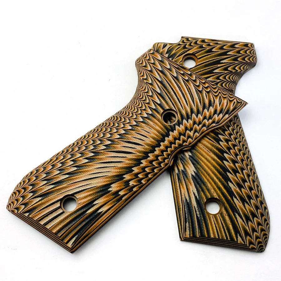 1pair G10 Grips 92fs Grips , 92 Fs, M9, 92a1, 96a1, Full Size Gun Grips with Screws , Sunburst Texture